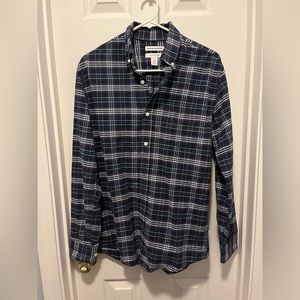 Amazon basics purple flannel button down